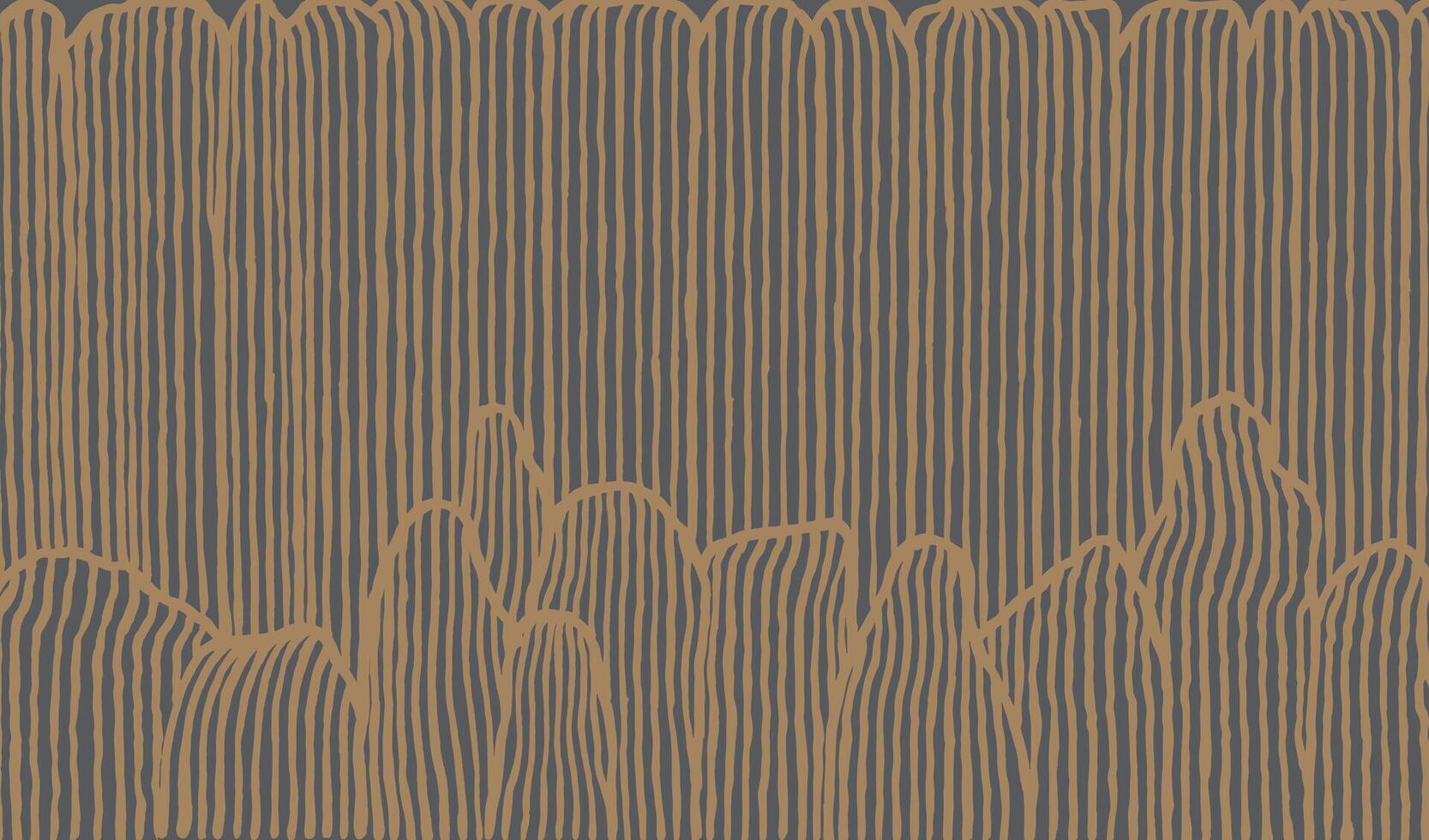 Crafted hand drawn brush line abstract sculpting pattern, Japanese, Ethnic folk inspired wood carving, engraving, basketry surface texture background, minimal graphic for textile, carpet, vector