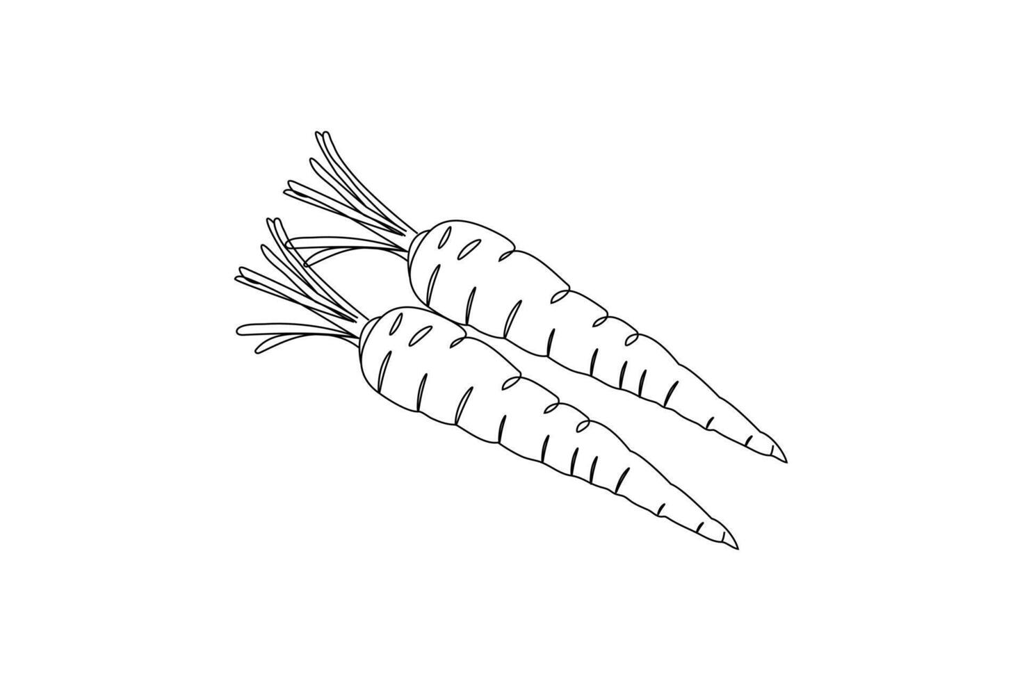 simple Continuous carrot one line drawing of single line art design Isolated outline illustration vector