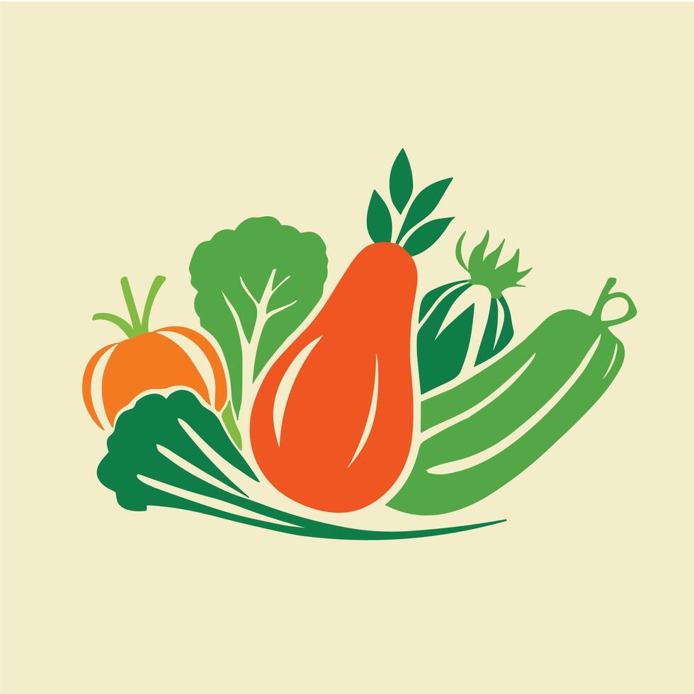 Colorful Vegetable Illustration Design vector