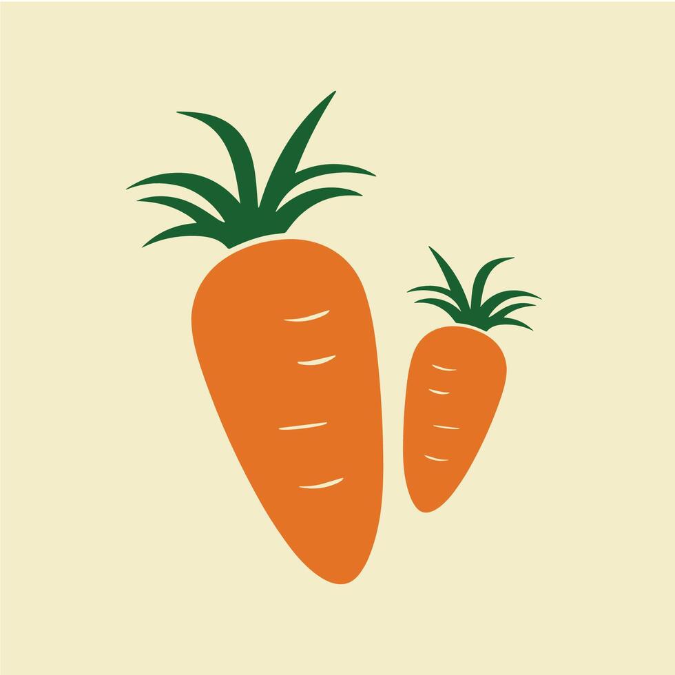 Illustration of Two Carrots on Light Background vector