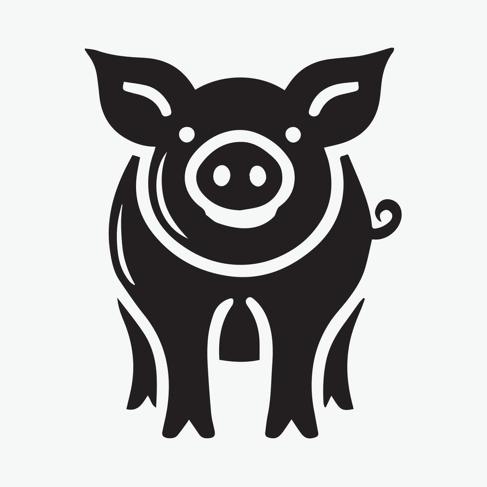 pig graphic design for branding or illustration vector