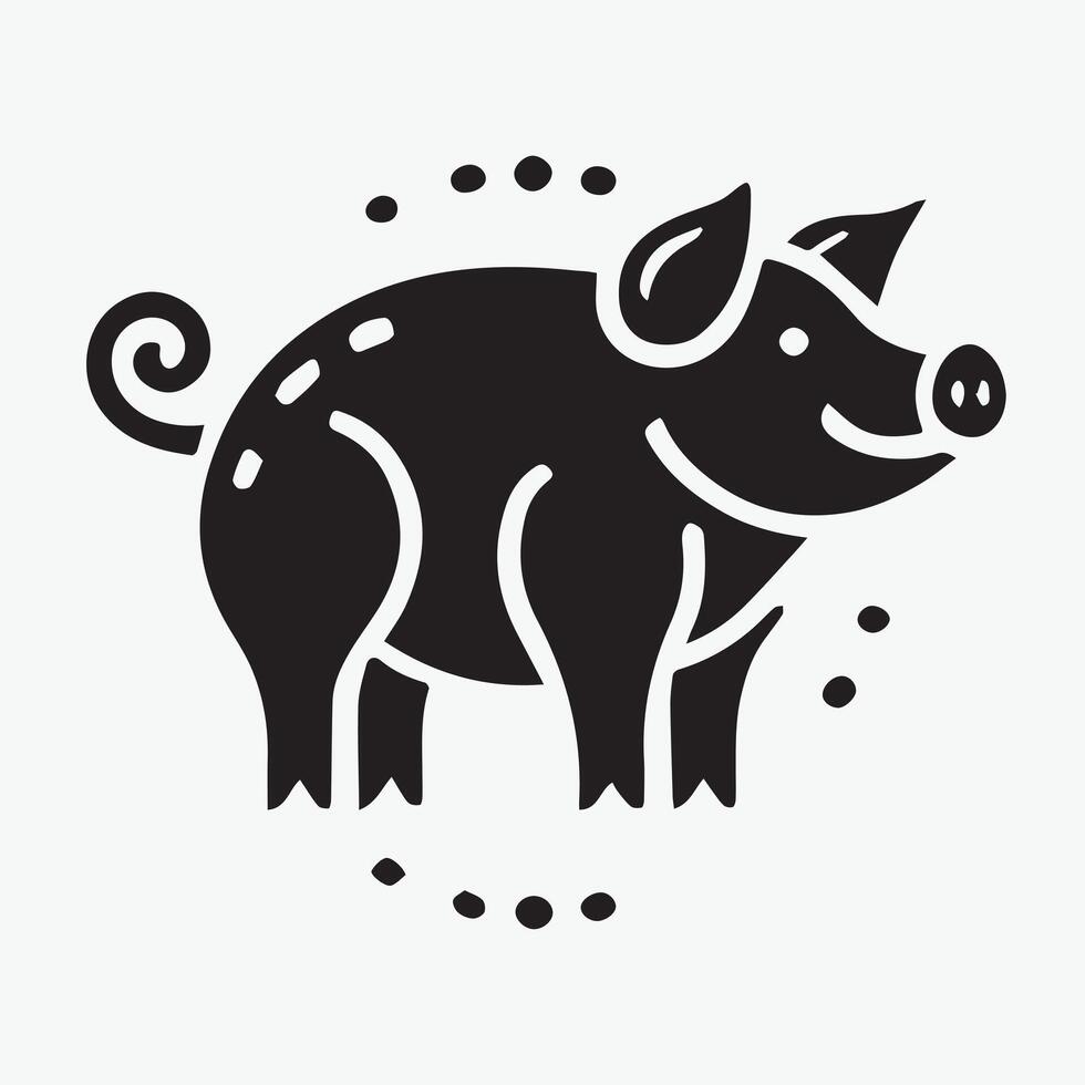 Cute pig graphic design for branding or illustration vector