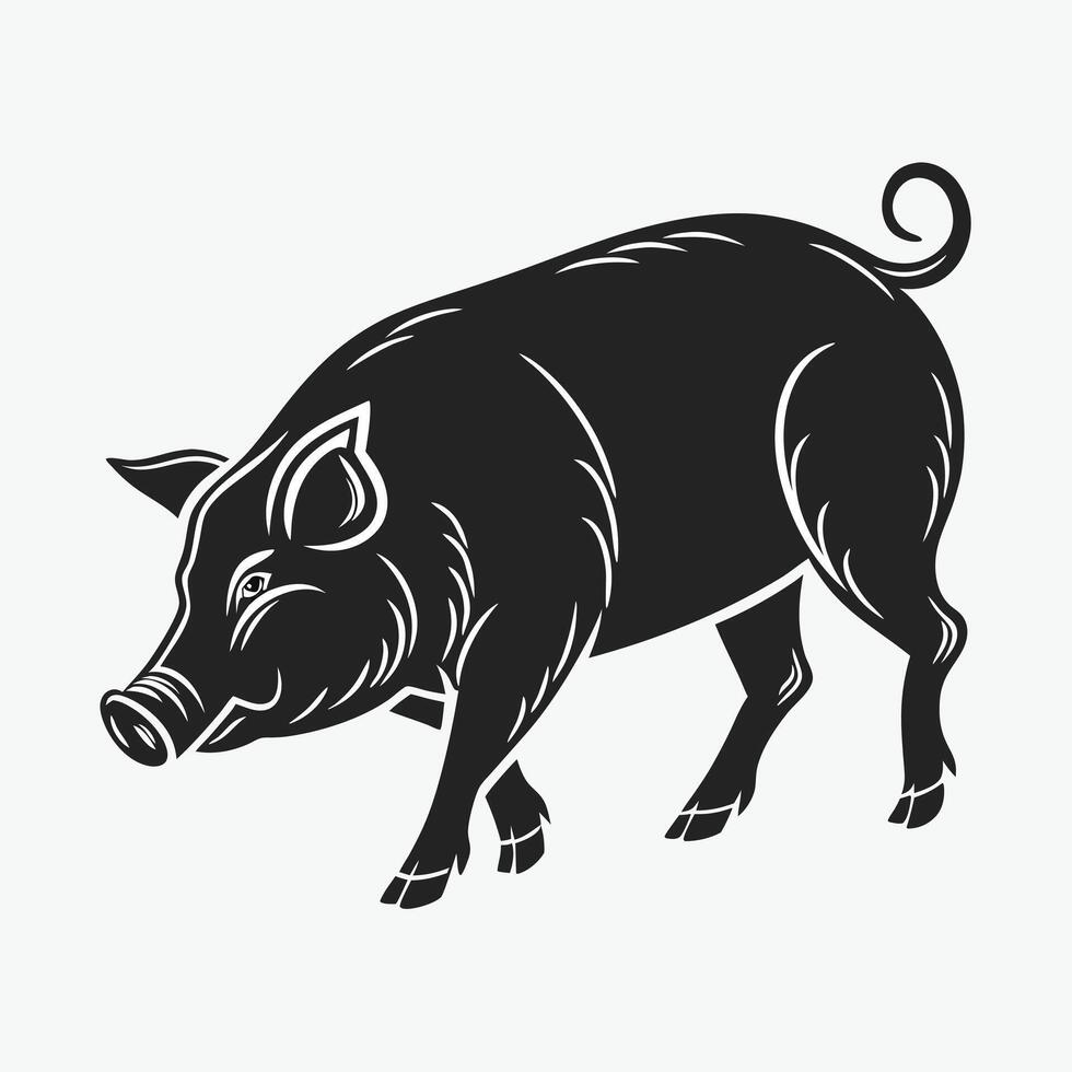 Cute Pig Looking Up at a Fluffy Cloud vector