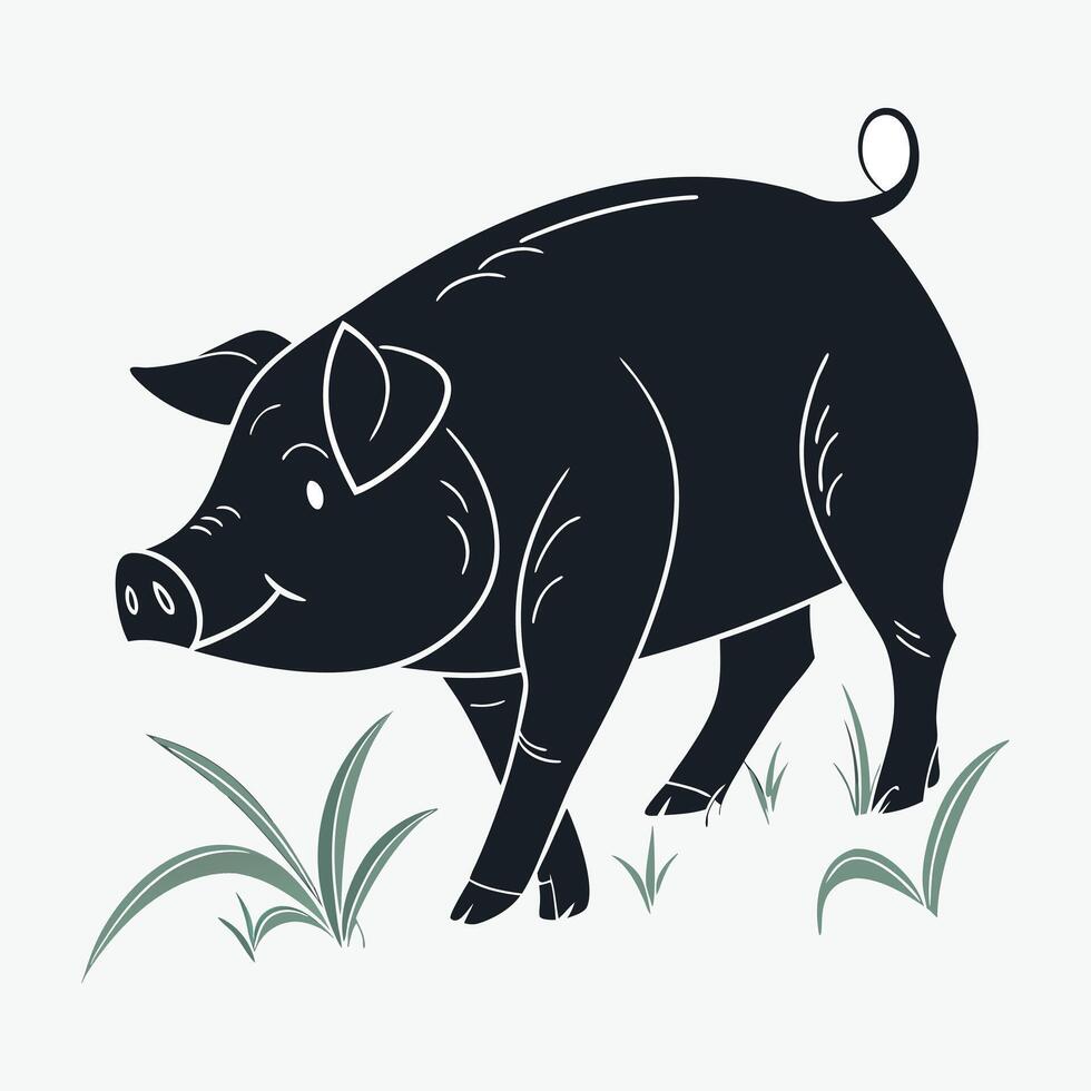Friendly Cartoon Pig Illustration vector