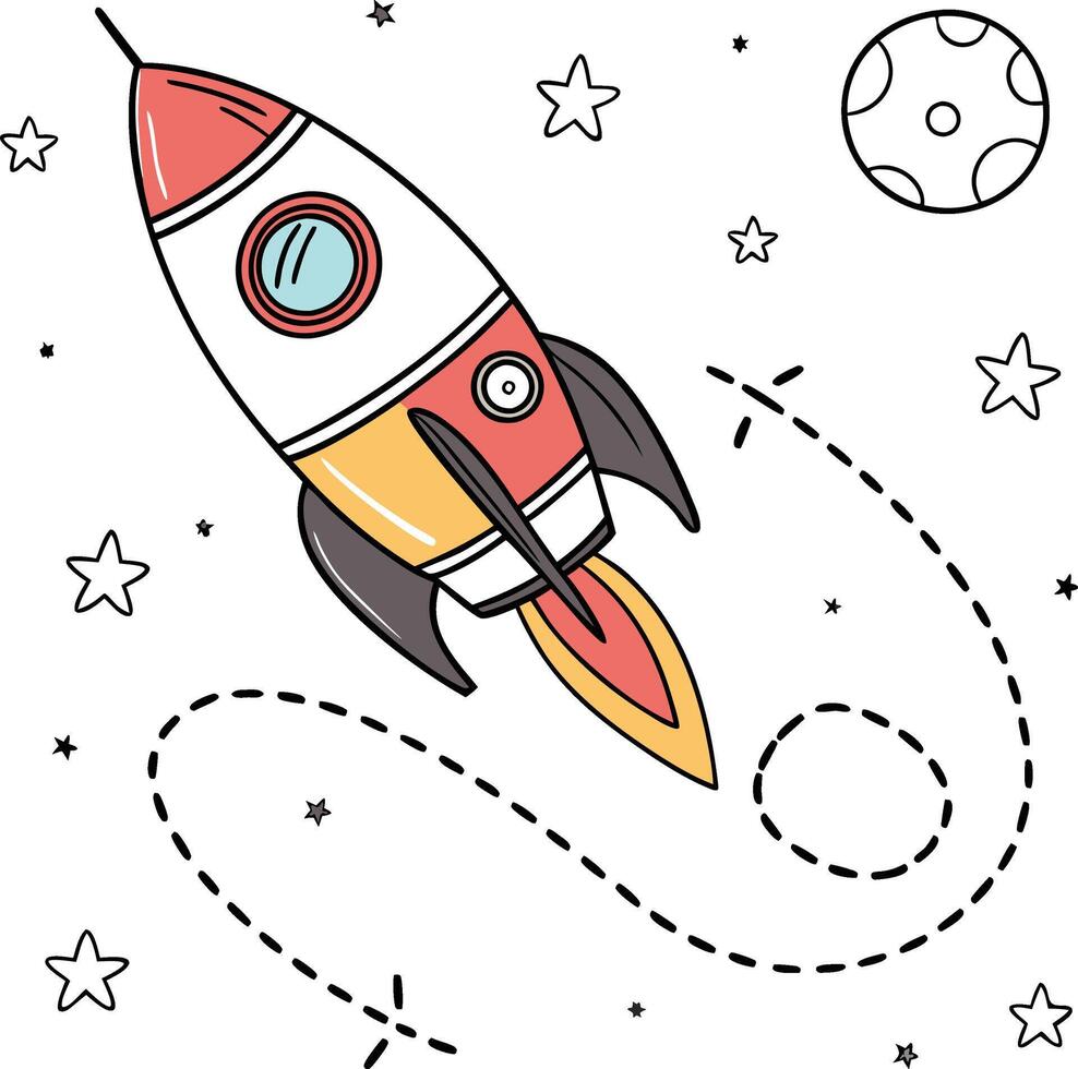 Rocket Launch into the Cosmos vector