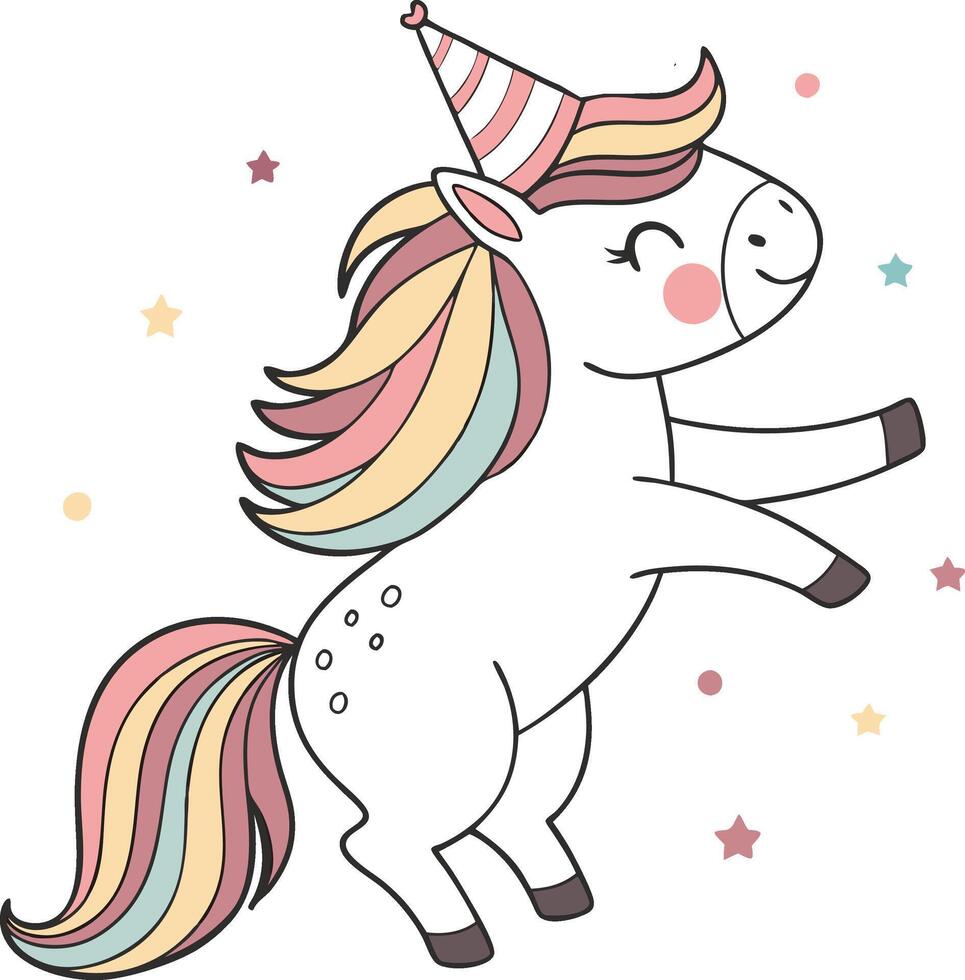 Birthday Unicorn celebration vector