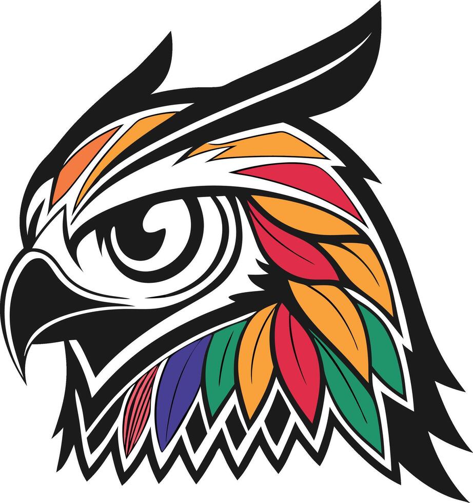 Majestic Owl Head vector