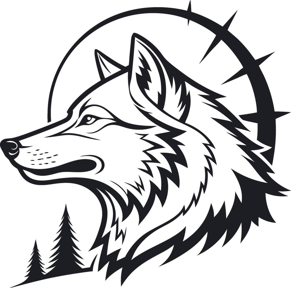 Majestic Wolf mascot vector