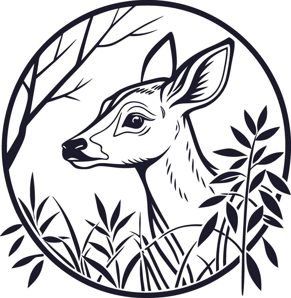 Fawn in the Forest vector