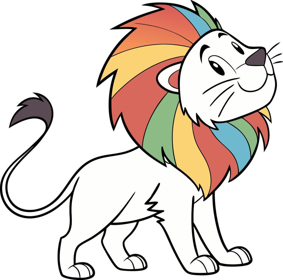 Rainbow Lion head vector