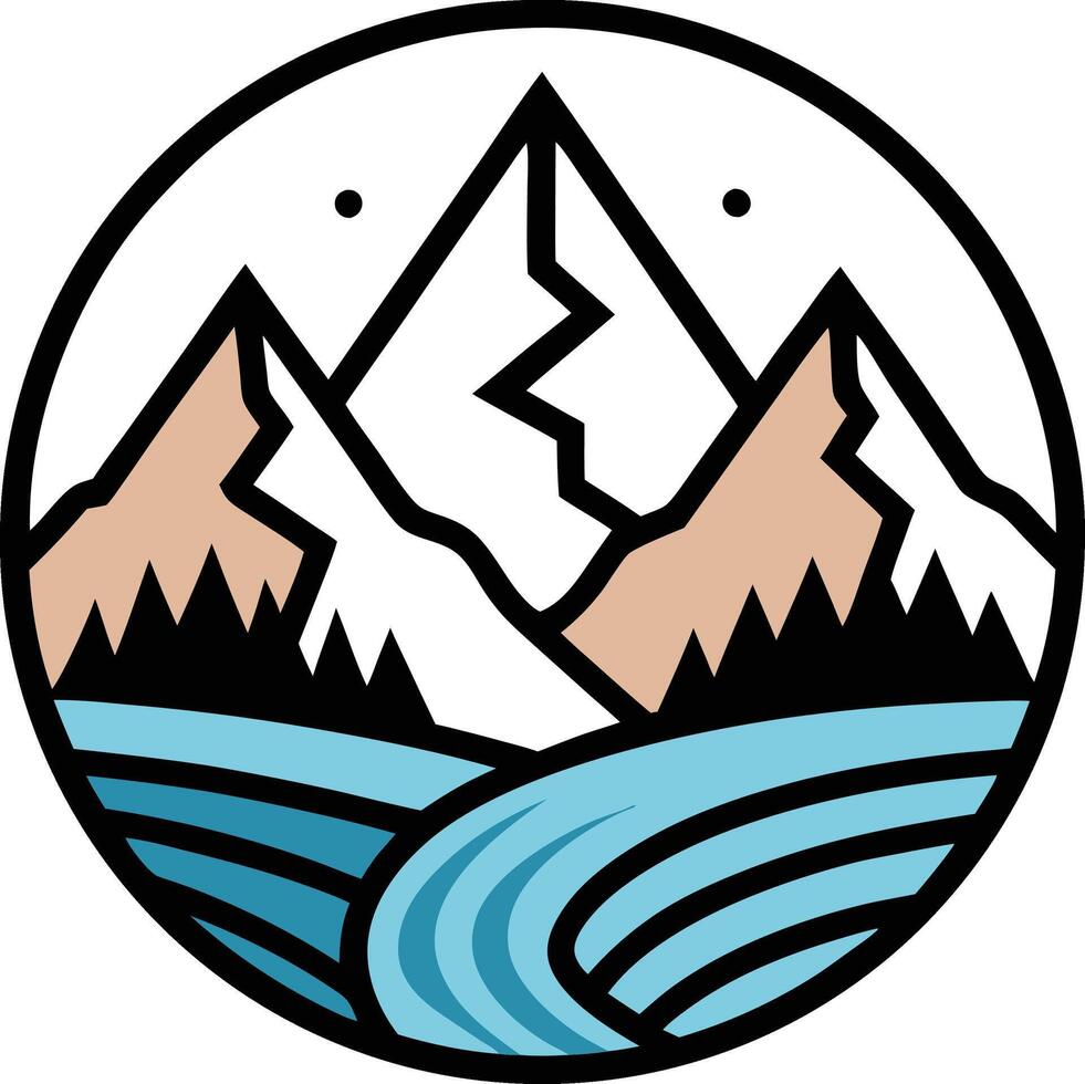 Mountain River Badge vector