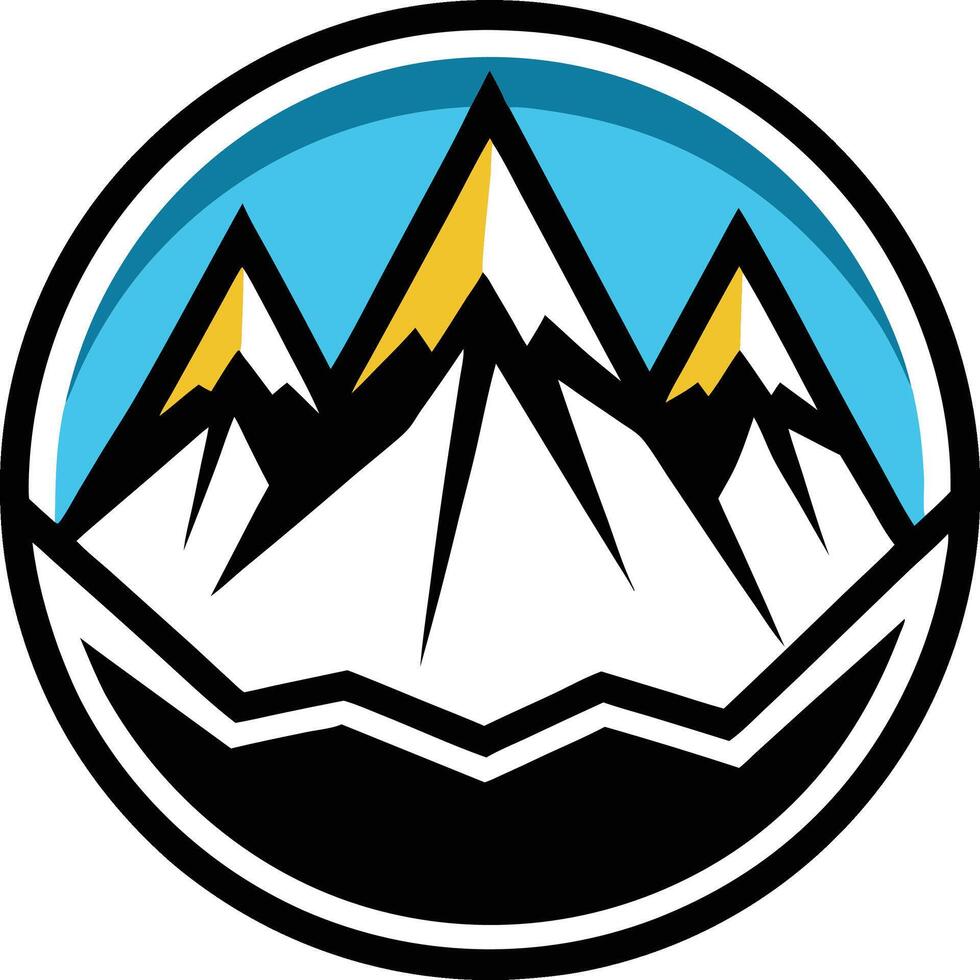 Mountain Peaks Logo design vector