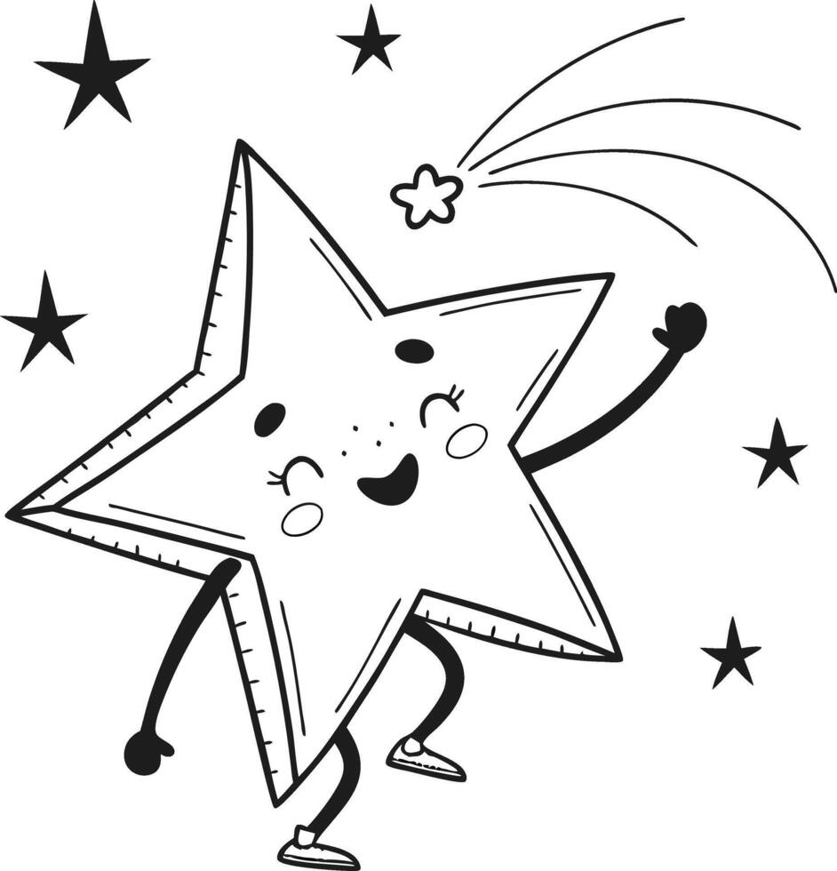 A cartoon illustration of a happy star vector