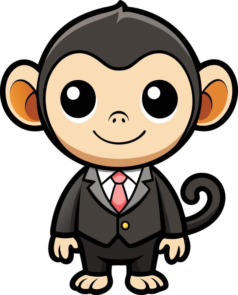 cartoon monkey in a sleek suit vector