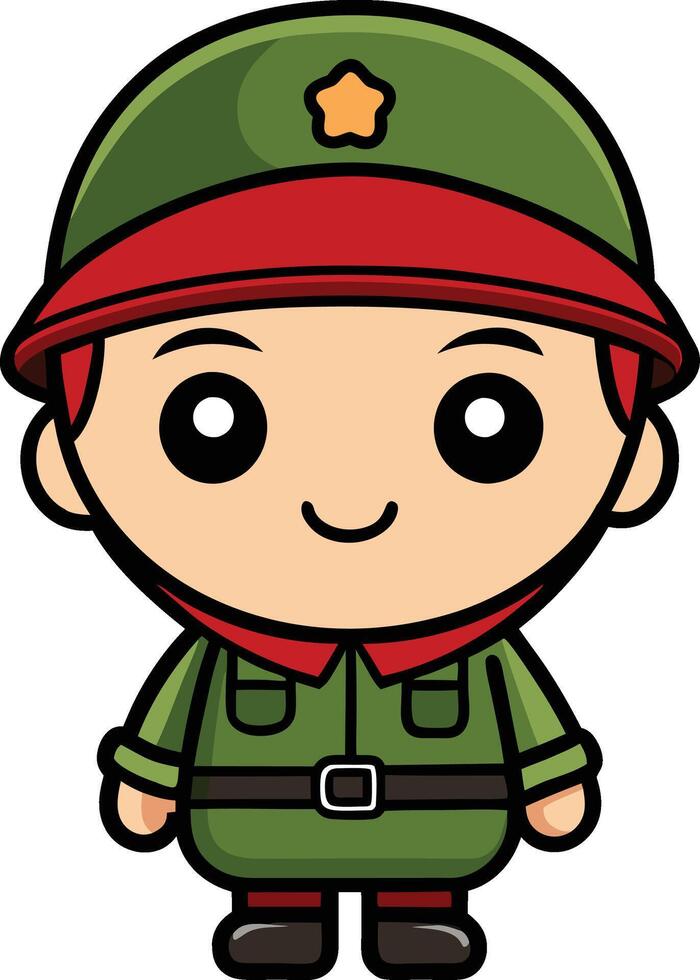 Smiling Cartoon Soldier vector