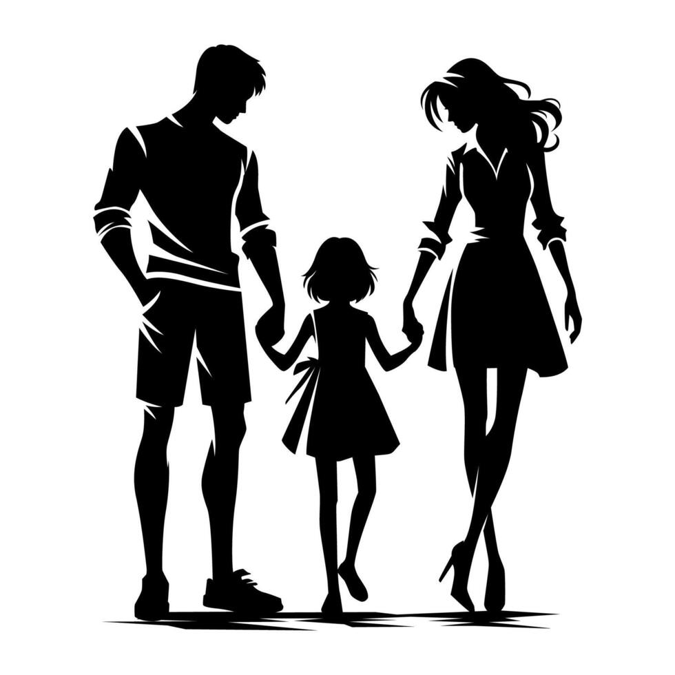 A silhouette of happy family . Element design for poster, business advertising, backdrop, banner. Eps 10 vector