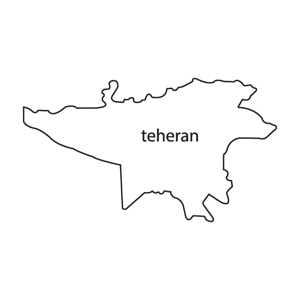 Map of Tehran city capital of Iran vector
