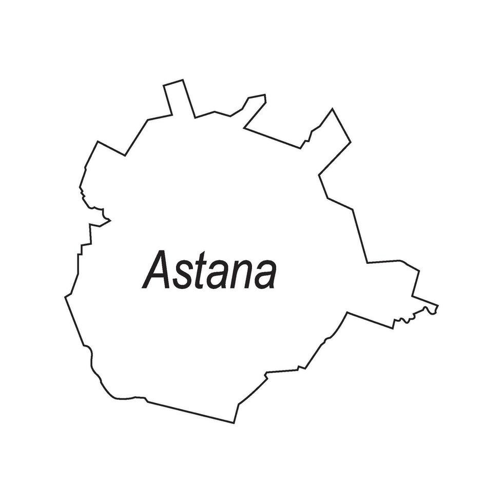 Map of Astana, capital of Kazakhstan vector