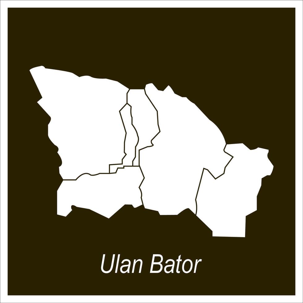 Map of Ulaanbaatar,Mongolia design vector