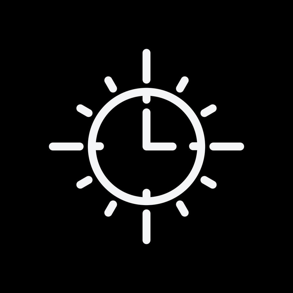 Black and white clock icon illustration design, Islamic Ramadan icon vector
