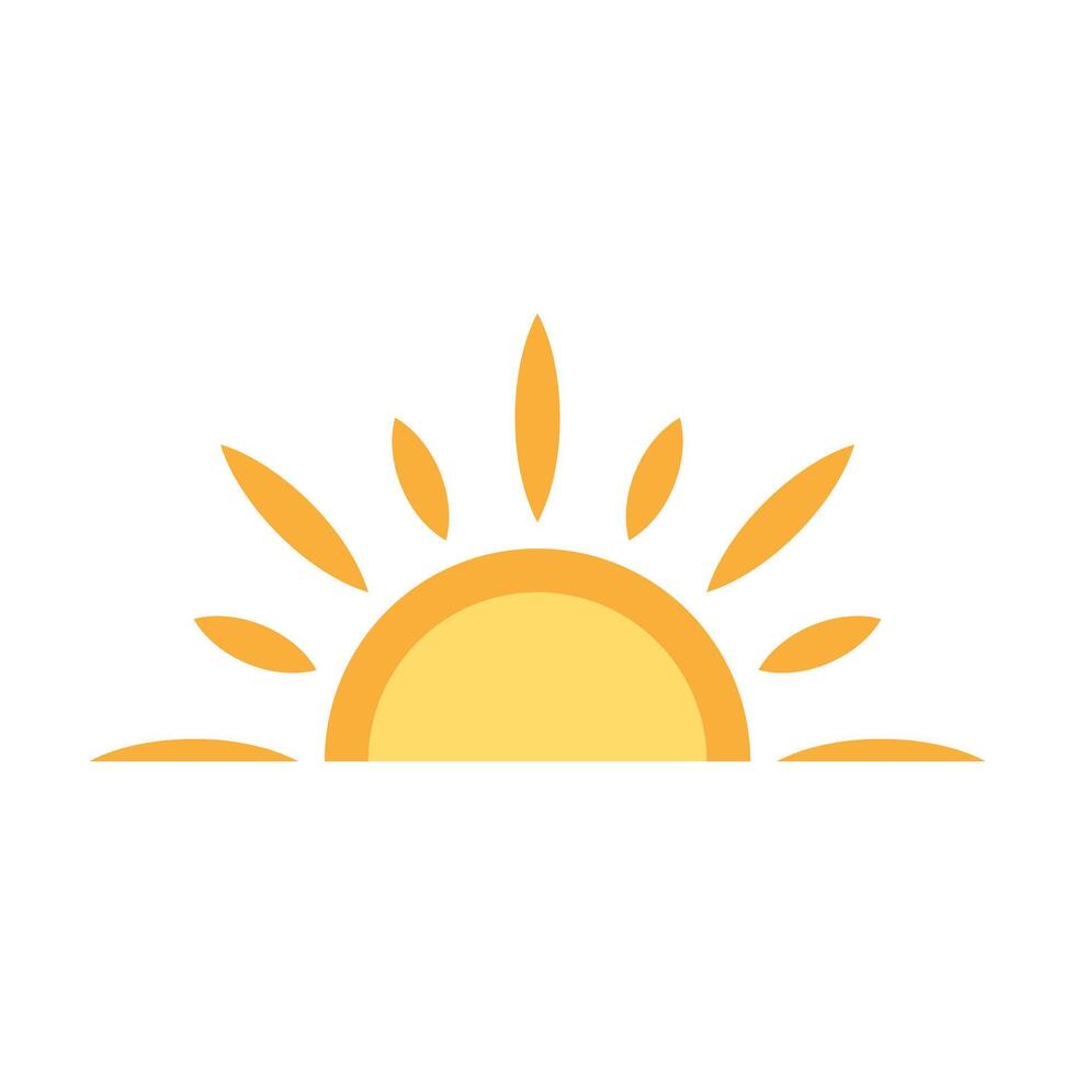 A half sun is setting downwards icon sunset concept for graphic design, logo, web site, social media, mobile app, ui. illuation vector