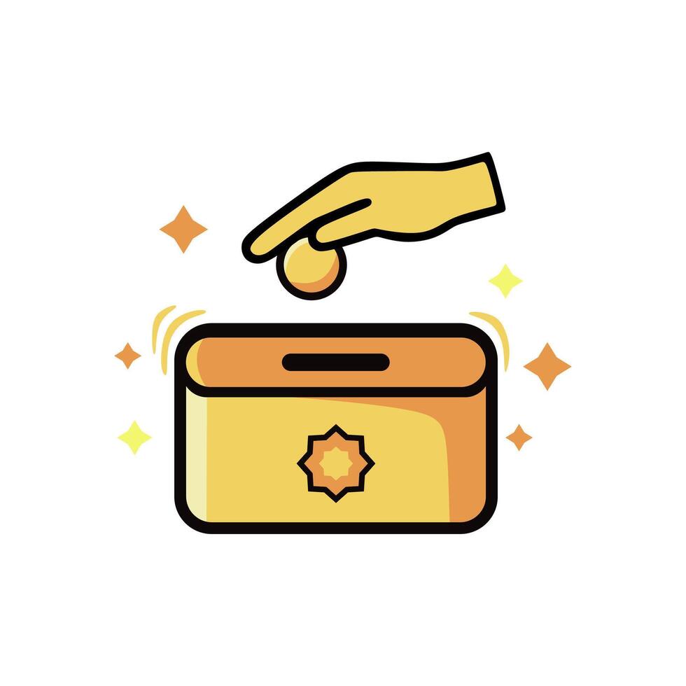 Charity box icon illustration design, Islamic Ramadan Icon vector