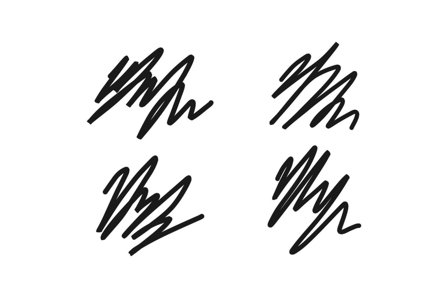 pen and pencil line scribble icon set vector