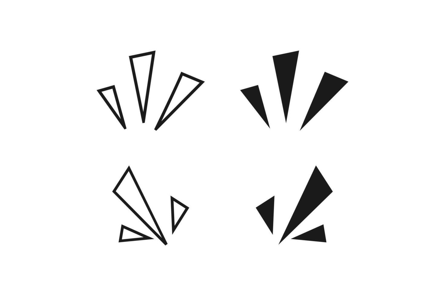comic style exclamation mark icon set burst shape vector