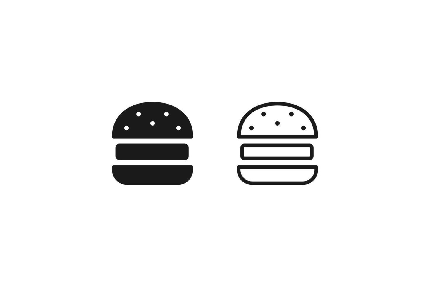 burger junk food icon stroke line and isolated set vector