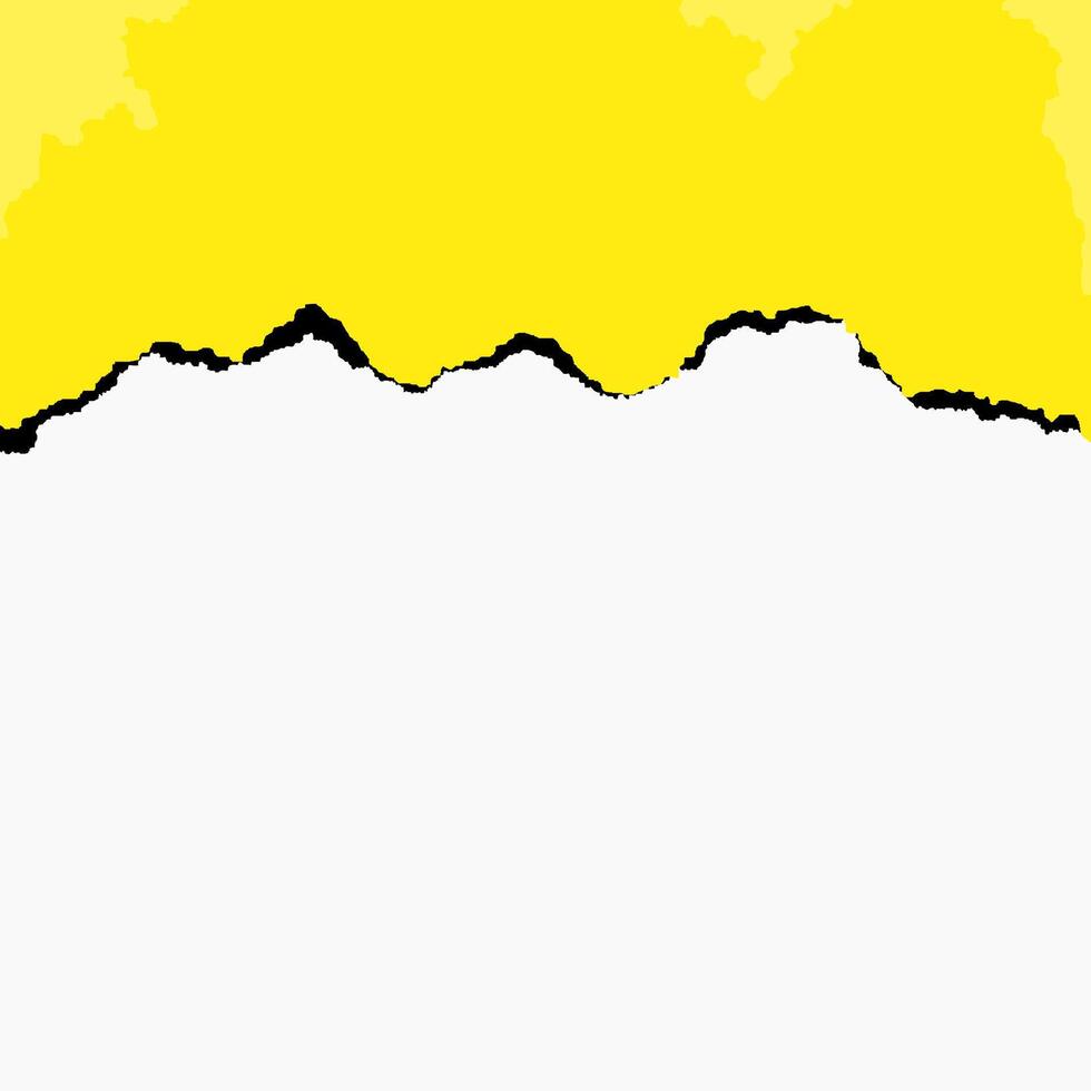 yellow white background torn paper horizontally divided in two vector