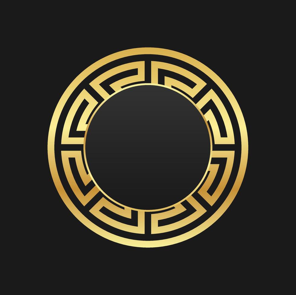 background with golden circle elements in Chinese style, amulets or emblems vector