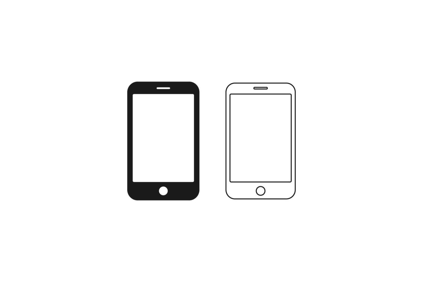 mobile phone icon line and isolated set vector