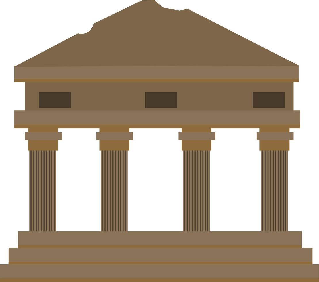 Illustration of a Classical Temple Structure Acropolis vector