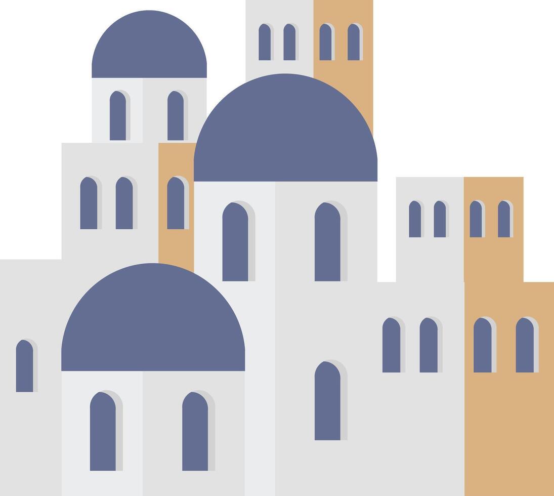 Stylized Illustration of Mediterranean Buildings santorini vector