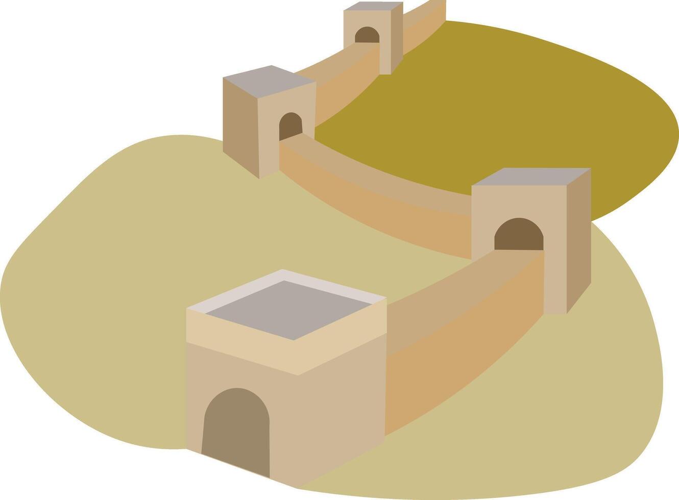 Illustration of a Historic Fortress Landscape the great wall vector