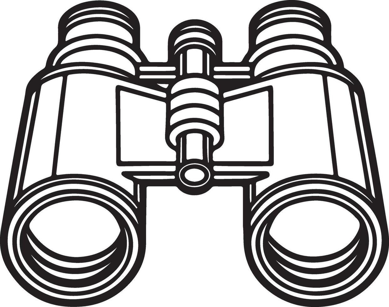 Simple Binocular Outline for Coloring on White Background vector