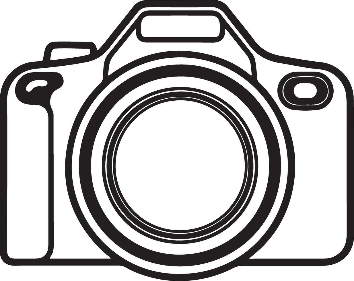 Elegant Camera Silhouette Design for Creative Coloring vector