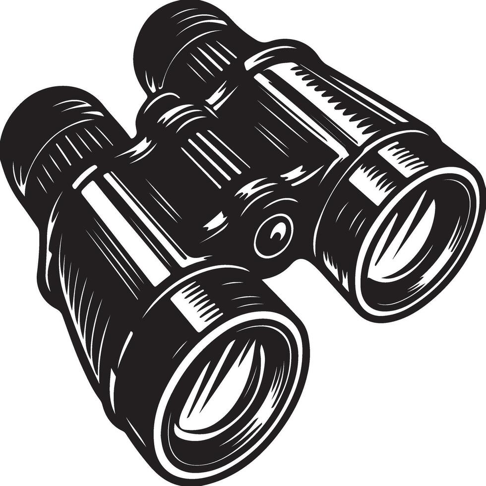 Unique Binocular Outline for Coloring Projects vector