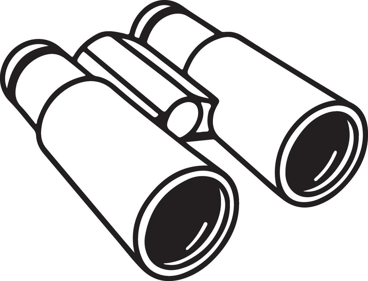 Elegant Binocular Silhouette Design for Coloring Pages vector