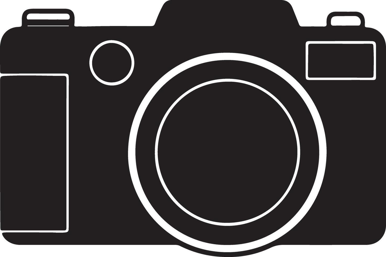 Minimalistic Camera Outline Art for Coloring Pages vector