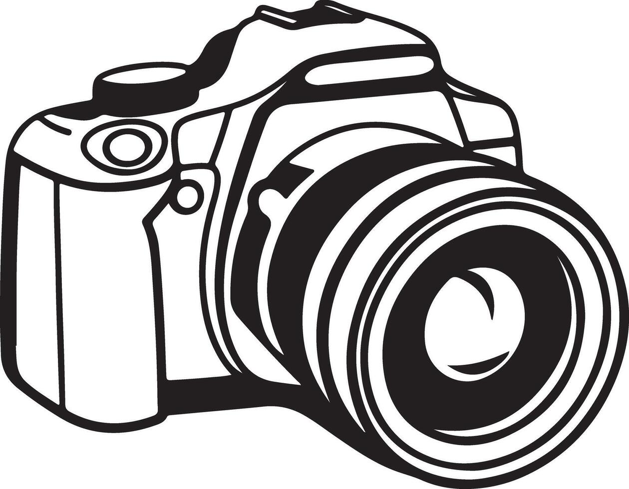 Illustration of a Camera Silhouette for Coloring vector