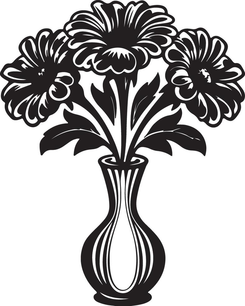 Flower Vase Silhouette for Coloring vector