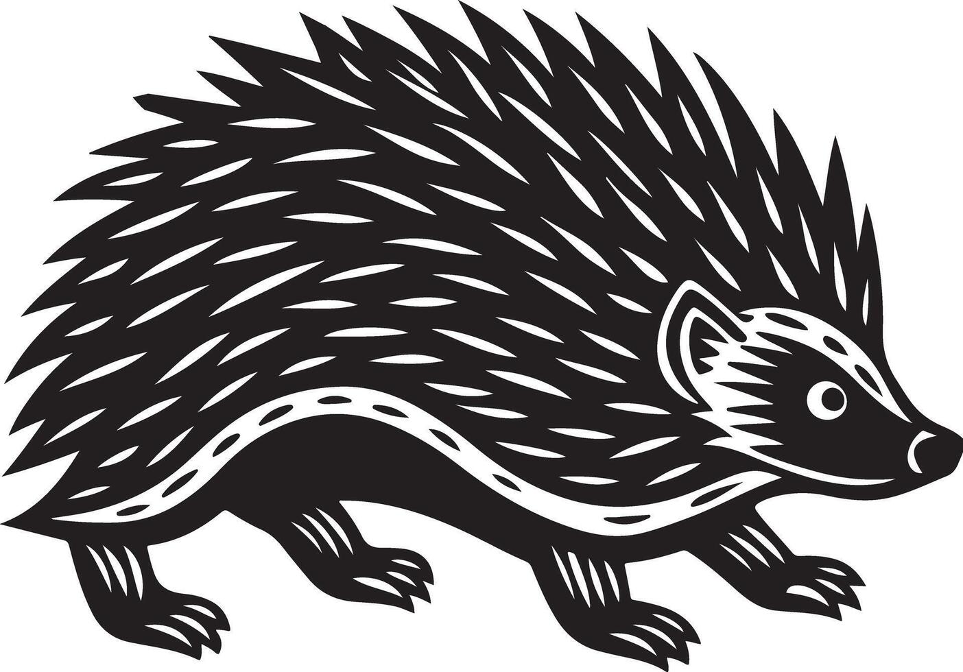 Simple Porcupine Silhouette Art for Coloring Pages vector