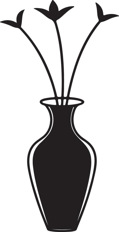 Vase Full of Flowers Silhouette for Coloring Fun vector