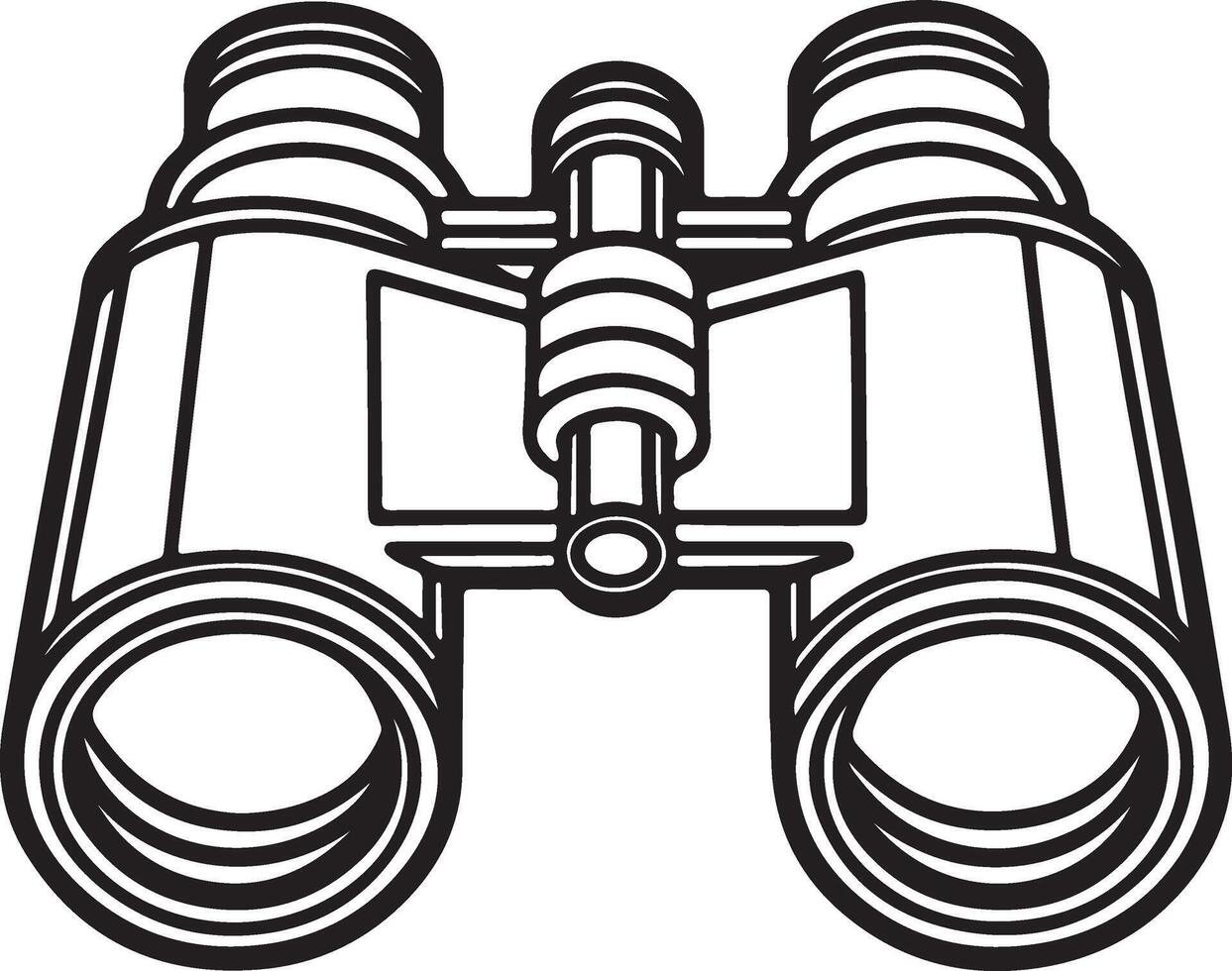 Black and White Binocular Art for Coloring vector