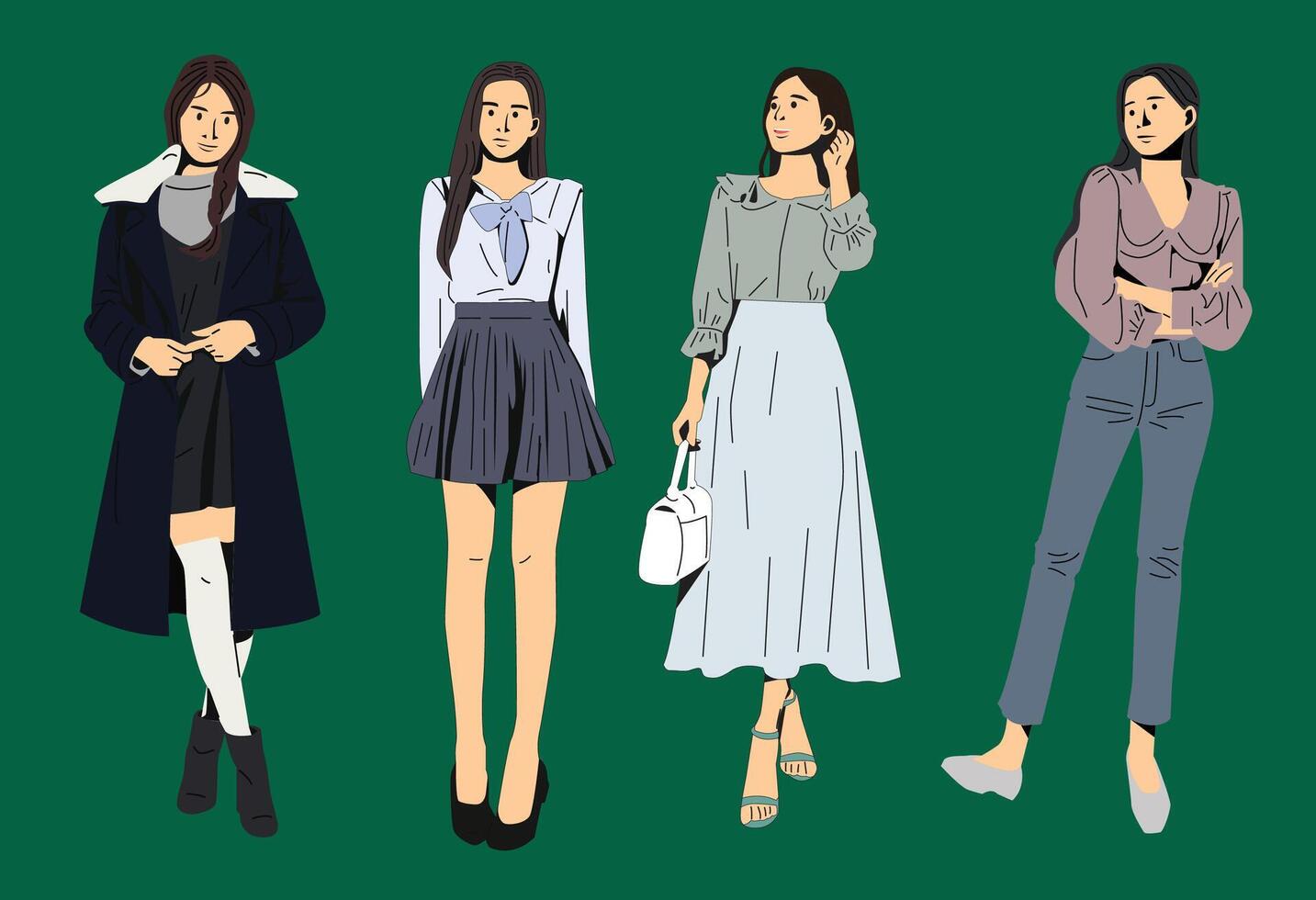 girl pose standing vector