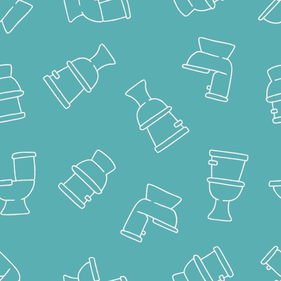Outline Bunch of Toilet Seamless Pattern illustration Design vector