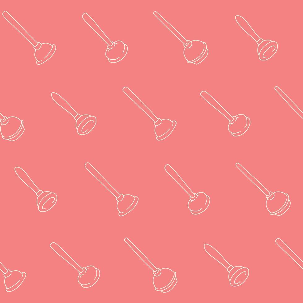 Outline Collection of Plunger Seamless Pattern illustration Design vector