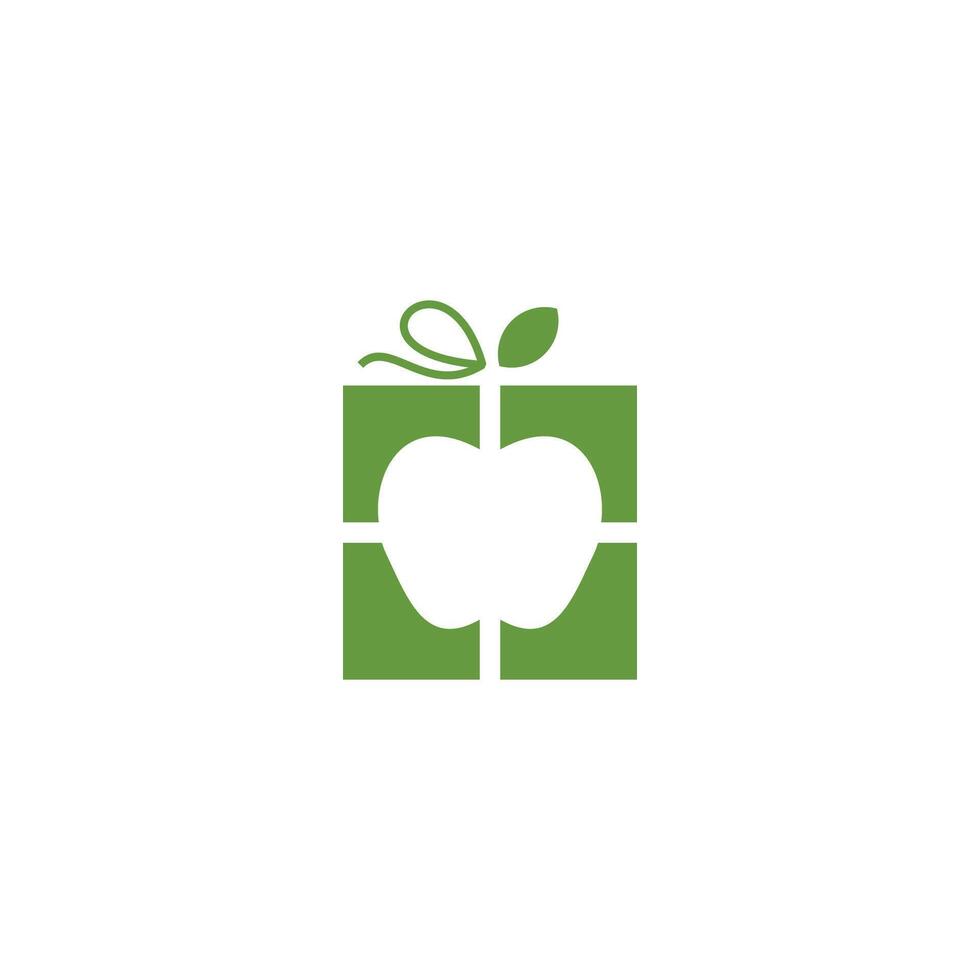 apple gift box logo design vector