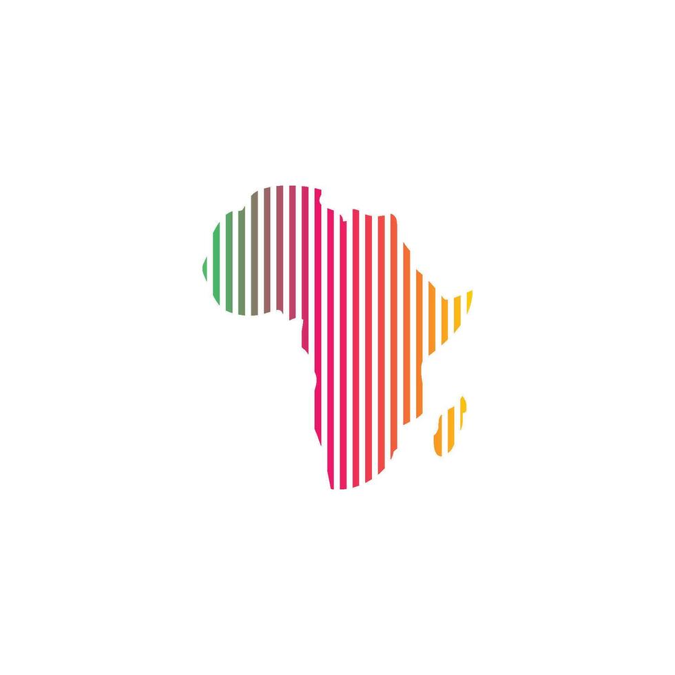 africa map vertical line logo vector